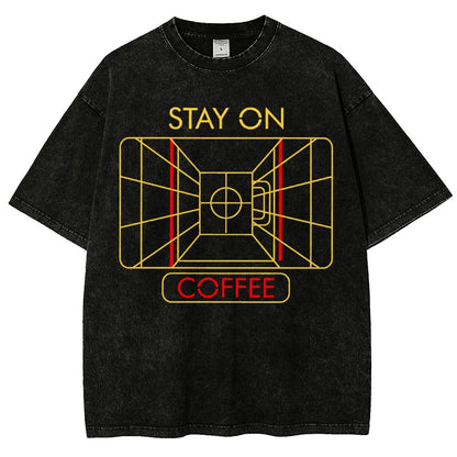 Stay On Coffee Vintage Distressed T-shirt