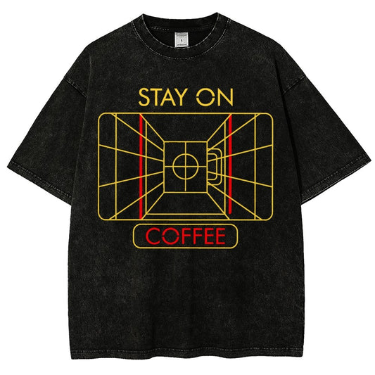 Stay On Coffee Vintage Distressed T-shirt