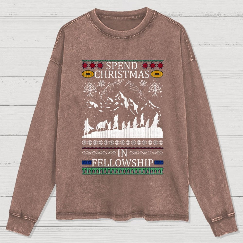 Spent Christmas in Group Washed Long Sleeve Tee