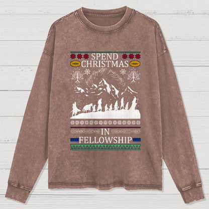 Spent Christmas in Group Washed Long Sleeve Tee