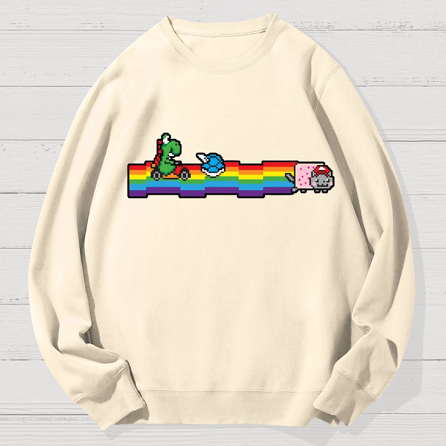 Rainbow Kart Geek Cotton Sweatshirt