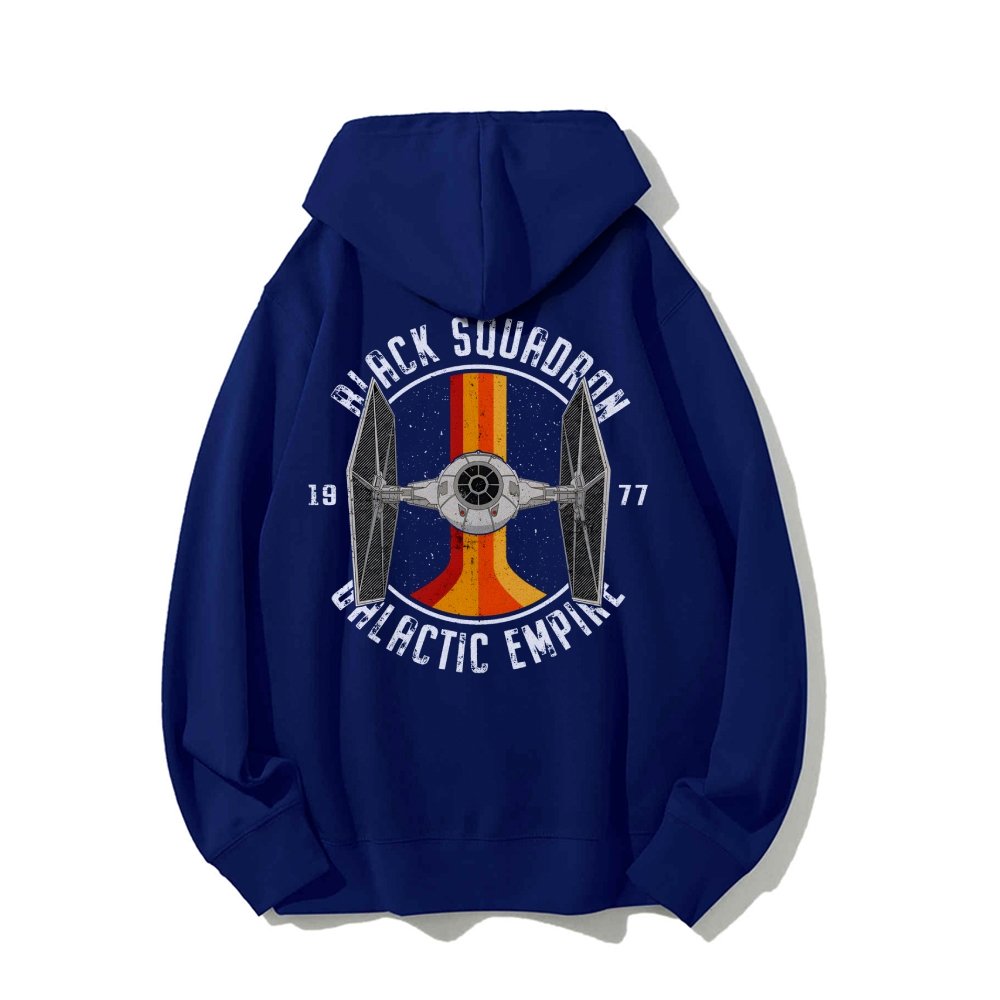 Vintage Squadron Printed Back Unisex Cotton Hoodie