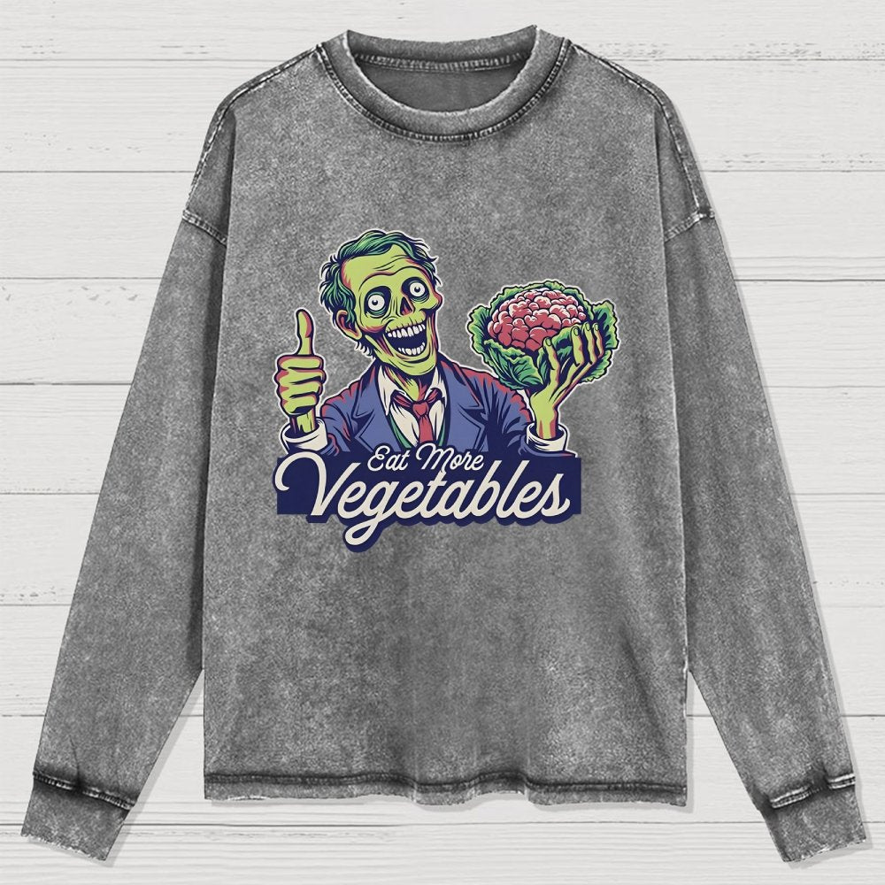 Eat More Vegetable Washed Long Sleeve Tee