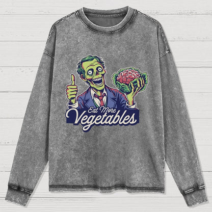 Eat More Vegetable Washed Long Sleeve Tee