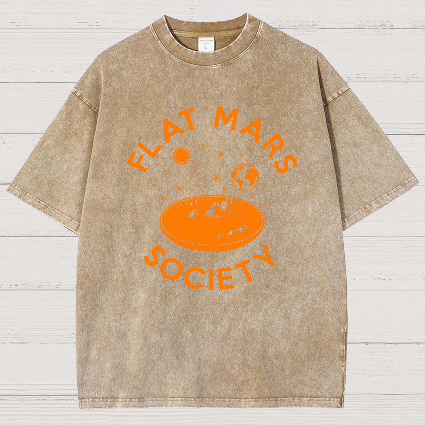 Flat Mars Society Nerdy Vintage Distressed T-shirt