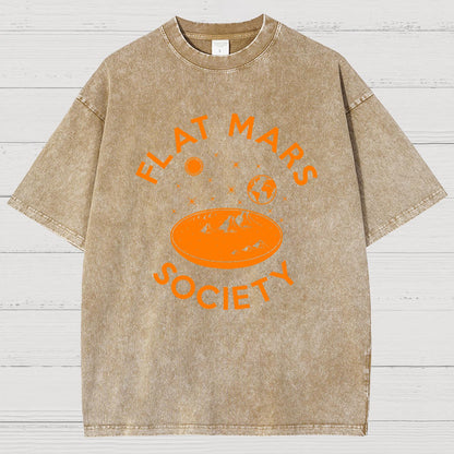 Flat Mars Society Nerdy Vintage Distressed T-shirt