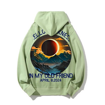 Hello Darkness My Old Friend Nerdy Graphic Geek Printed Back Cotton Hoodie
