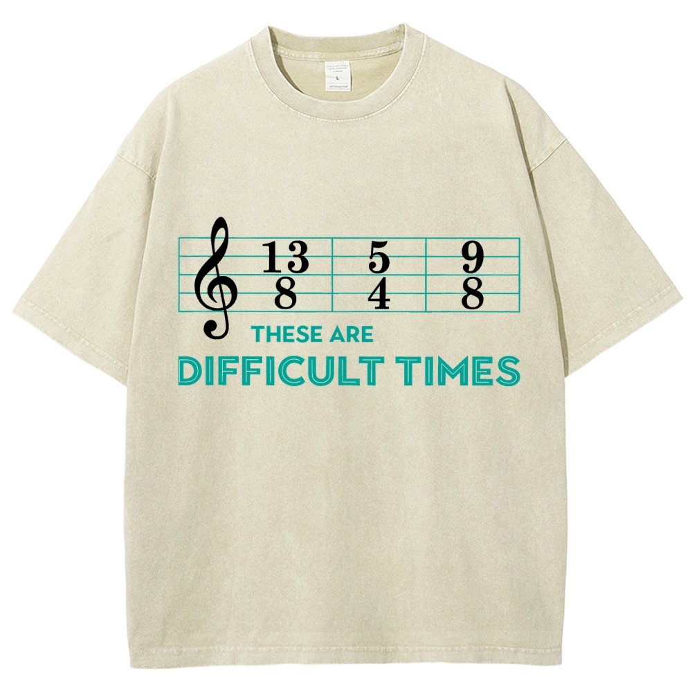 Music Difficult Times Vintage Distressed T-shirt