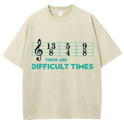Music Difficult Times Vintage Distressed T-shirt