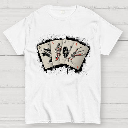 Spaceship Poker Geek T-Shirt