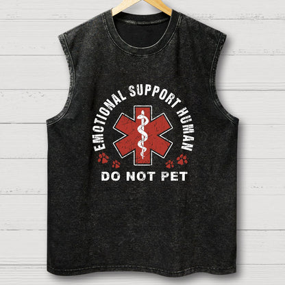 Emotional Support Human Vintage Distressed Washed Tank