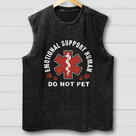 Emotional Support Human Vintage Distressed Washed Tank