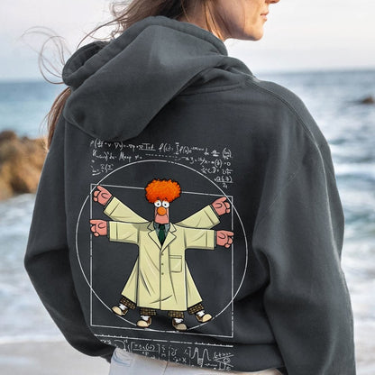 Vitruvian Puppet Printed Back Unisex Cotton Hoodie
