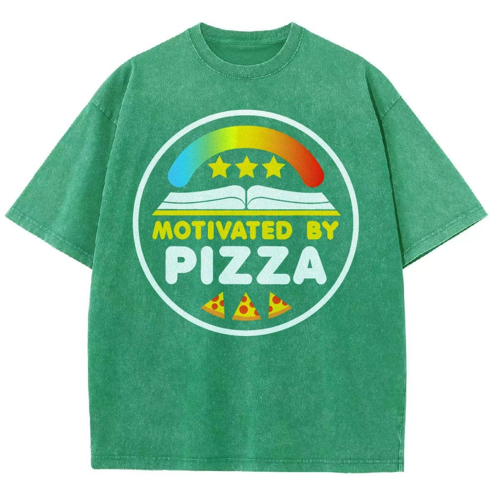 Motivated By Pizza Vintage Distressed T-shirt