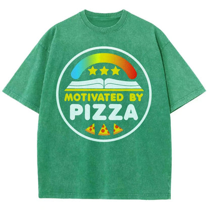 Motivated By Pizza Vintage Distressed T-shirt