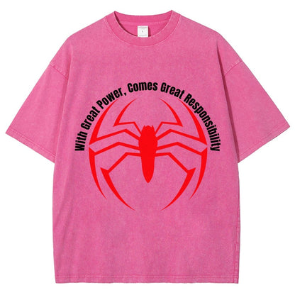 With Great Power Comes Great Responsibility Vintage Distressed T-shirt