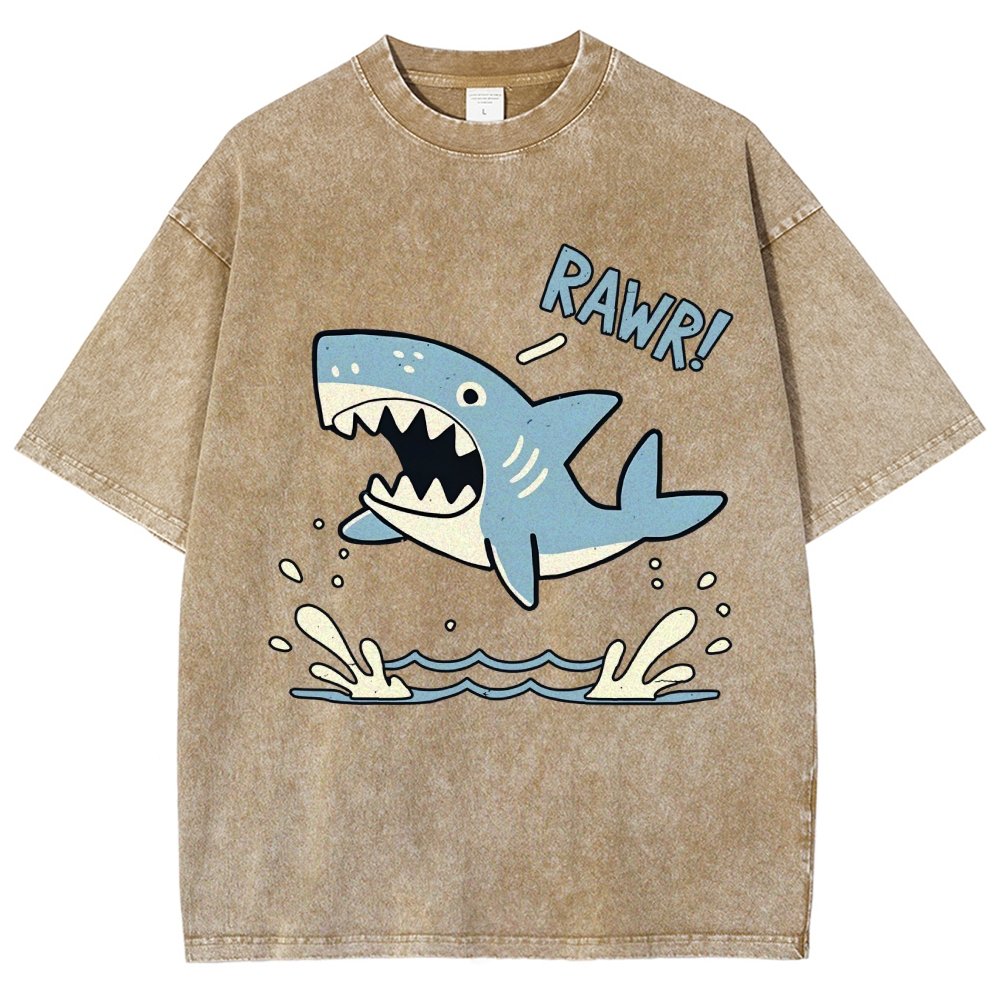 Shark Rawr! Vintage Distressed T-shirt