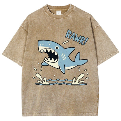 Shark Rawr! Vintage Distressed T-shirt