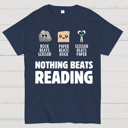 Nothing Beats Reading Librarian Book Bookworm Geek T-Shirt