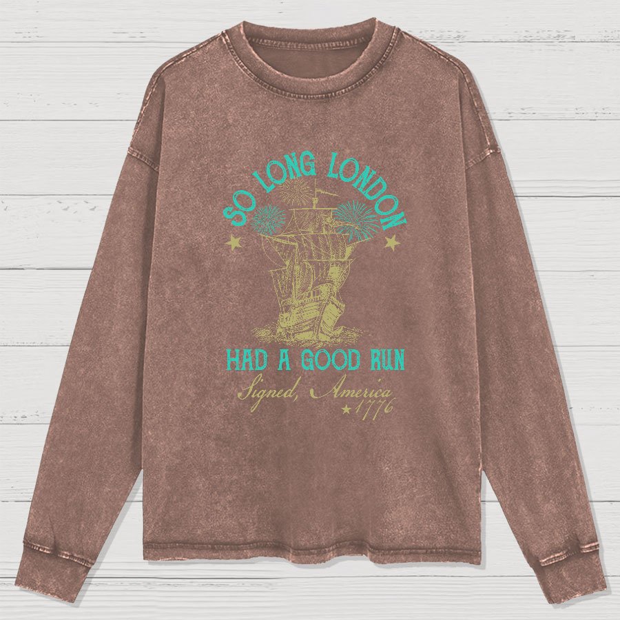 So Long London Washed Long Sleeve Tee