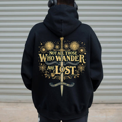 I Might Be Lost Printed Back Unisex Cotton Hoodie