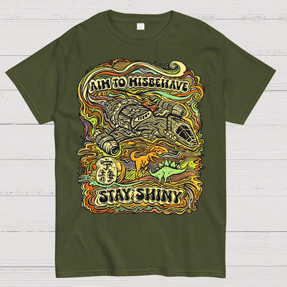 Aim to Misbehave, Stay Shiny Geek T-Shirt