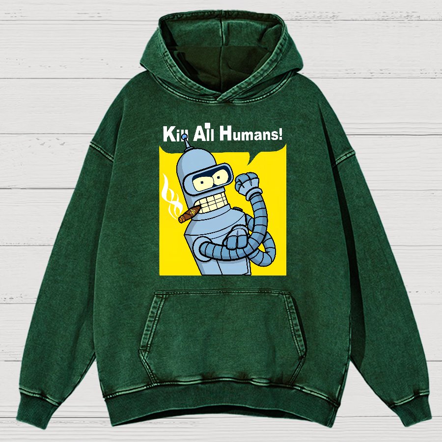 We Can Kill All Humans Vintage Distressed Hoodie