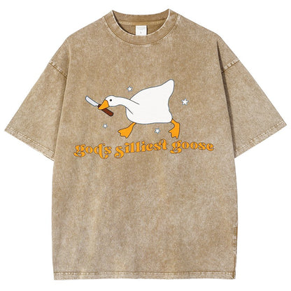 Goose Shirt God's Silliest Goose - Funny Vintage Distressed T-shirt