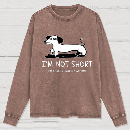 I'm Not Short Washed Long Sleeve Tee