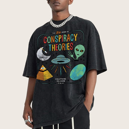 The Big Book Of Conspiracy Theories Vintage Distressed T-shirt