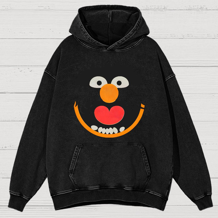 Retro Pop Culture Puppet Face 2 Vintage Distressed Hoodie