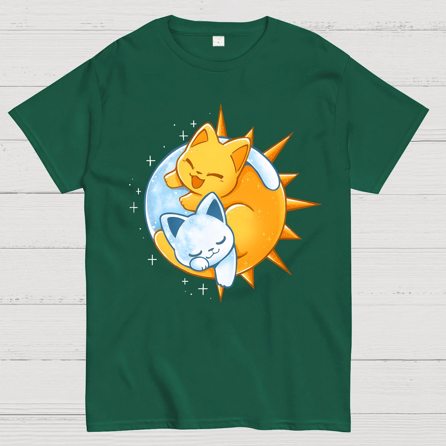 Sun Moon Kittens Geek T-Shirt