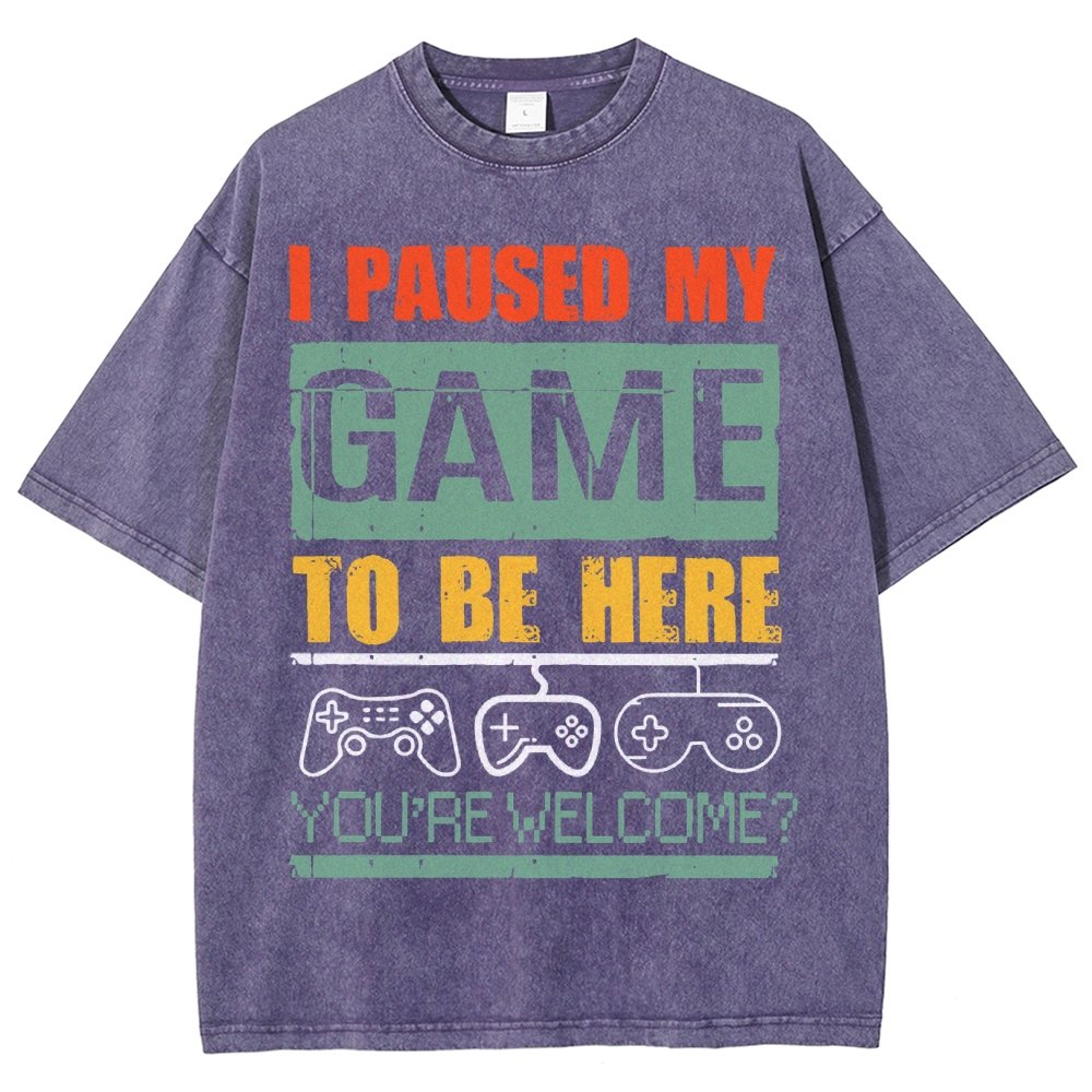 I Paused My Game To Be Here Vintage Distressed T-shirt