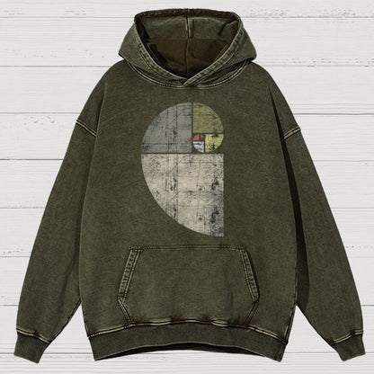 Distressed Fibonacci Spiral Geek Graphic Vintage Distressed Hoodie