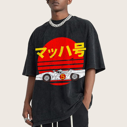 Mach 5 Retro  Vintage Distressed T-shirt