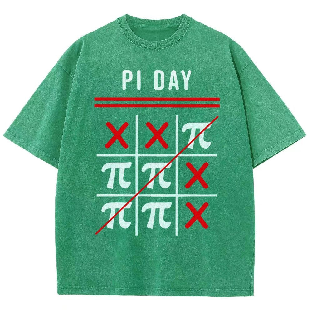 3.14 Tic-Tac-Toe Noughts And Crosses Happy Pi Day Geek Vintage Distressed T-shirt