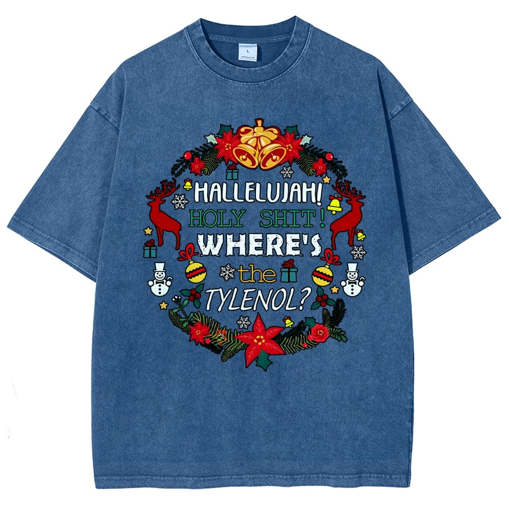 Where's The Tylenol Christmas. Autism Awareness Vintage Distressed T-shirt