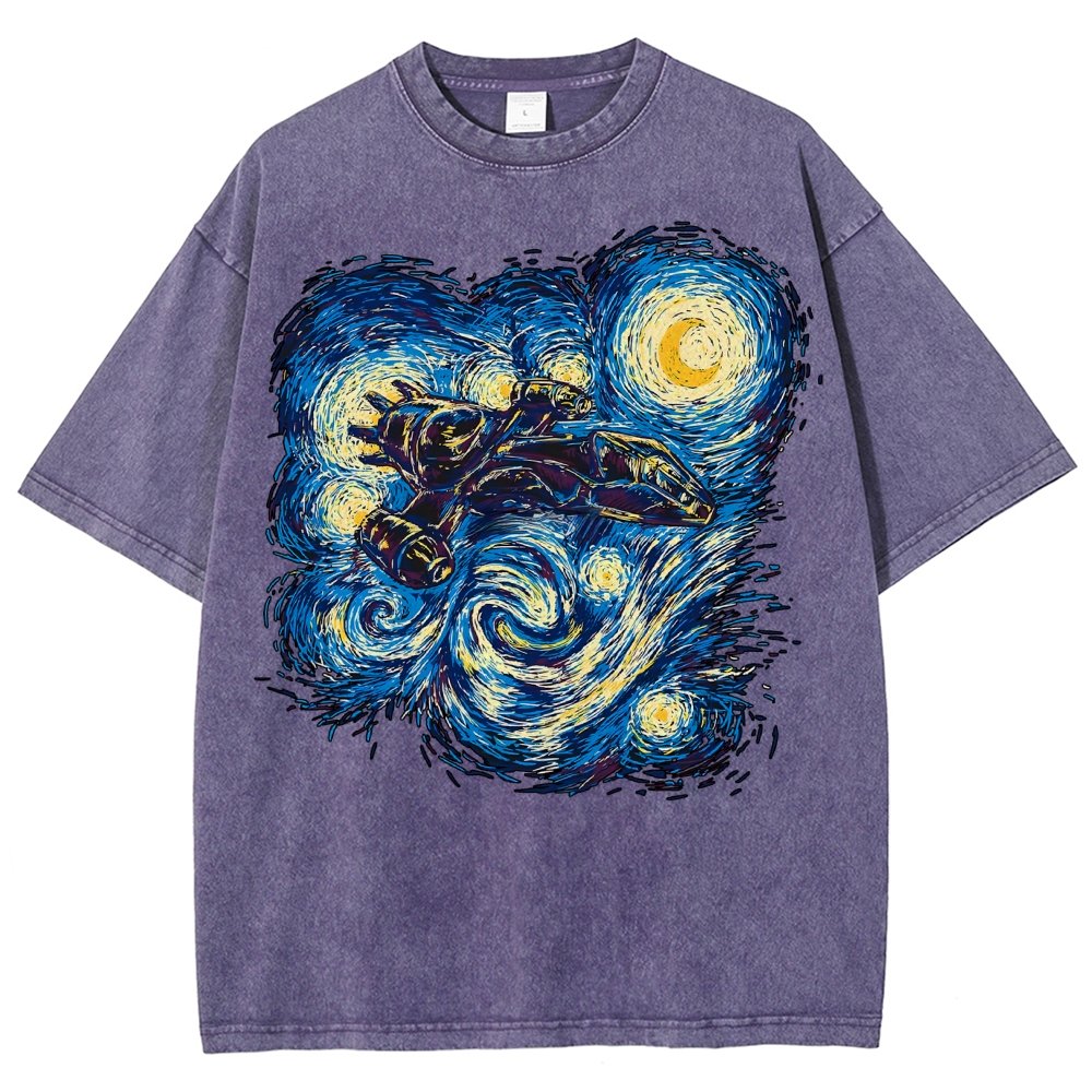 Starry Flight Vintage Distressed T-shirt