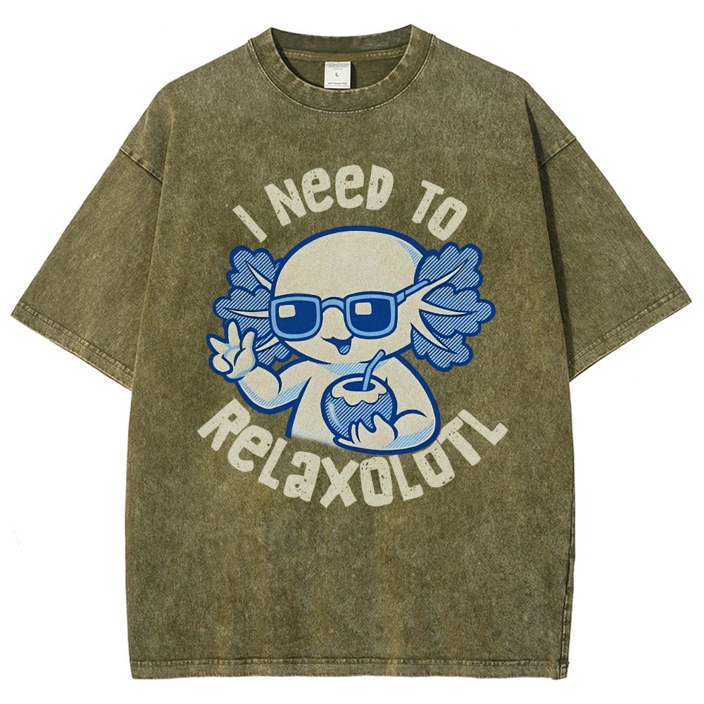 I Need To Relaxolotl Vintage Distressed T-shirt
