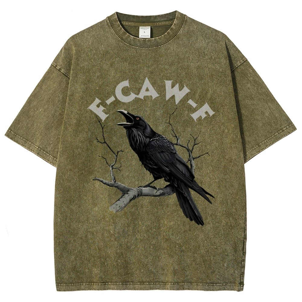 F-Caw-F Funny Crow Vintage Distressed T-shirt