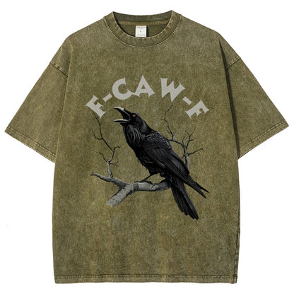 F-Caw-F Funny Crow Vintage Distressed T-shirt