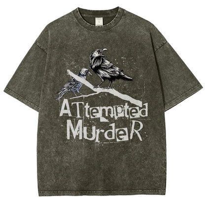 Attempted Murder Crows Vintage Distressed T-shirt