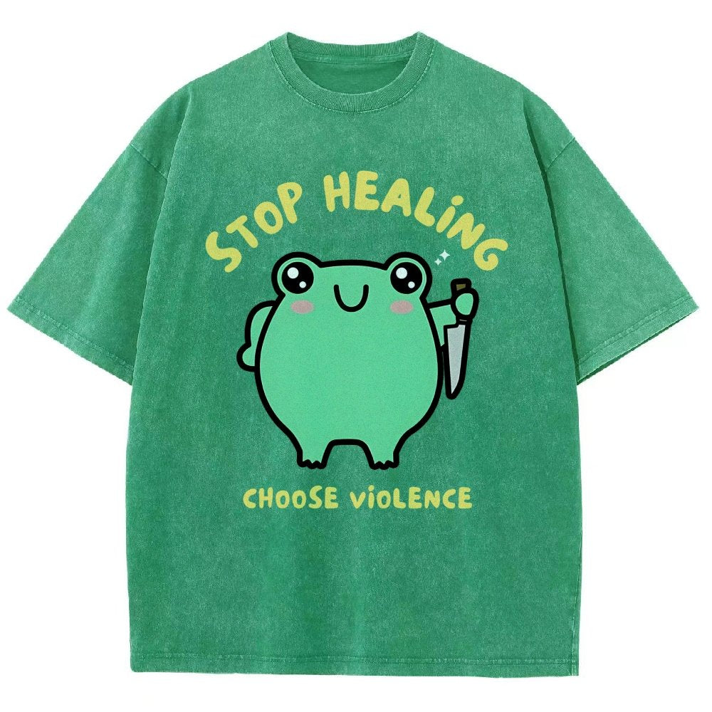 Stop Healing Choose Violence Vintage Distressed T-shirt