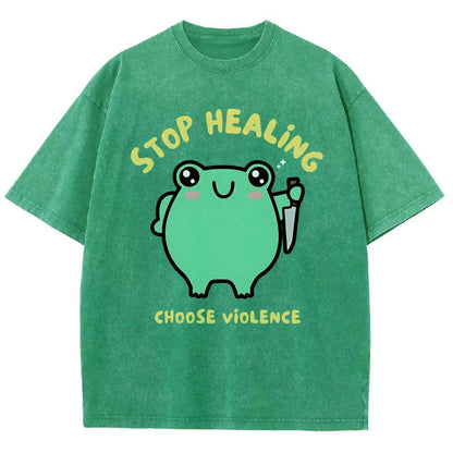 Stop Healing Choose Violence Vintage Distressed T-shirt