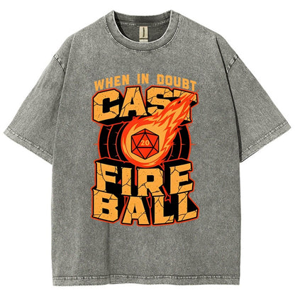 RPG Cast Fireball Quote Vintage Distressed T-shirt