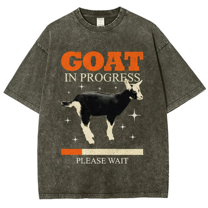Goat In Progress Vintage Distressed T-shirt
