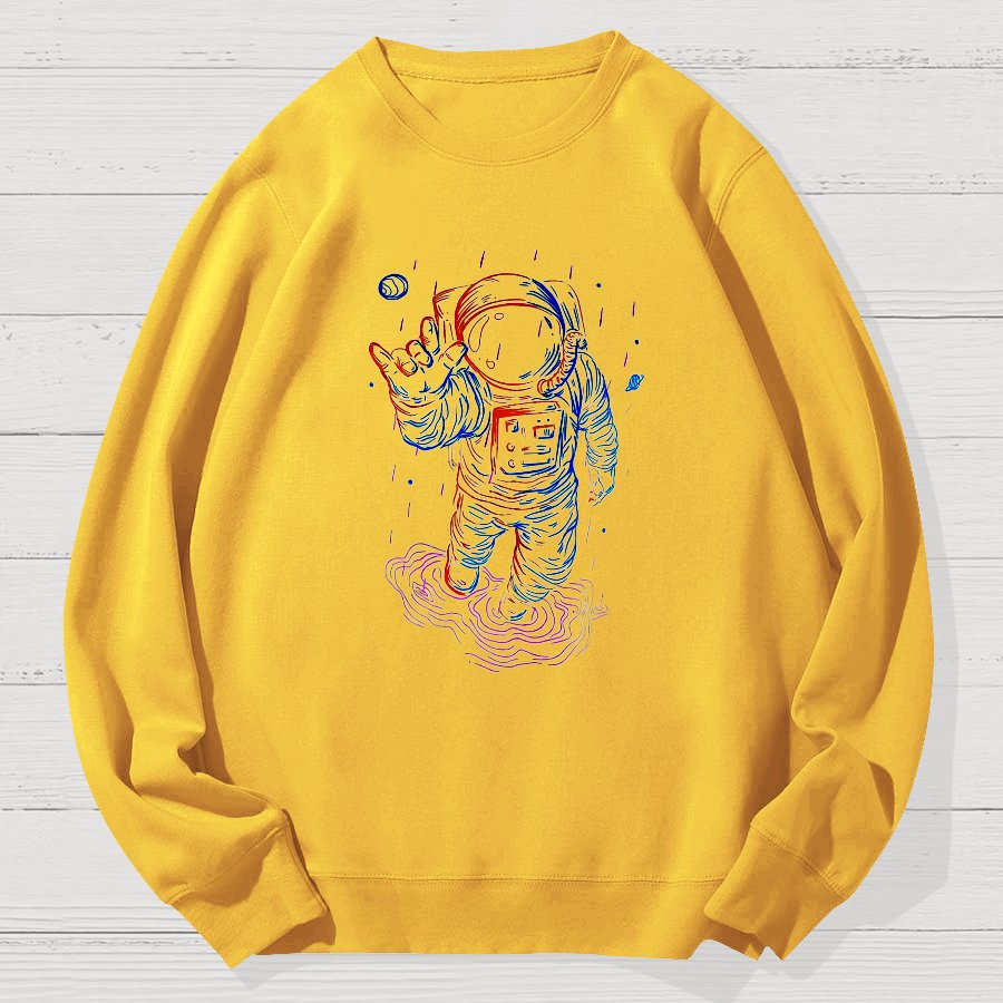 Travel In Space Funny Geek Cotton Sweatshirt