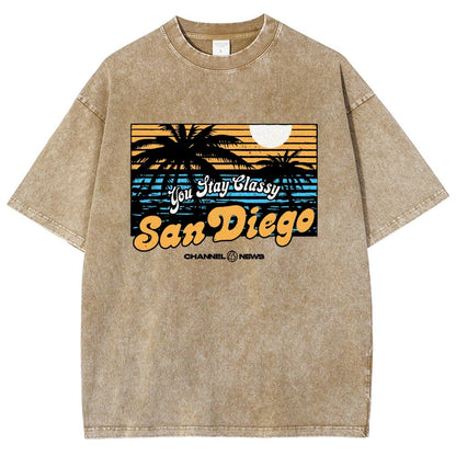 You Stay Classy San Diego Vintage Distressed T-shirt