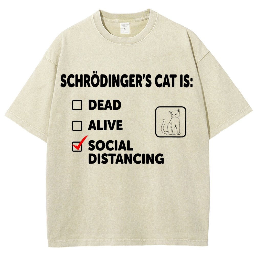 Schrodinger's Social Distancing Vintage Distressed T-shirt
