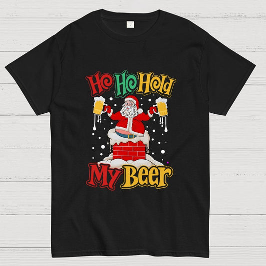 Ho Ho Hold My Beer Christmas Geek T-Shirt